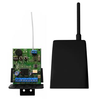 Wireless transmitter and receiver radioband kit for controlling up to 16 gate automation safety edges.